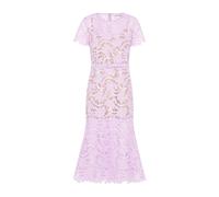 Self Portrait - Abito Midi in Pizzo Floreale con Cintura - - Dresses - Donna - Viola - S