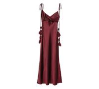 Self Portrait - Abito Midi in Raso con Fiore - - Dresses - Donna - Rosso - S