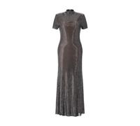 Self Portrait - Abito Midi in Rete con Strass - - Dresses - Donna - Grigio - M