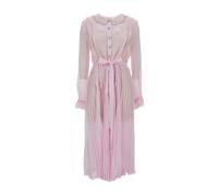 Self Portrait - Abito Midi Plissé in Georgette - - Dresses - Donna - Rosa - L