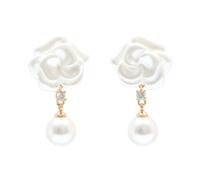 Self Portrait, ,Accessories ,Donna ,Beige ,ONE SIZE Orecchini a Fiore con Perla