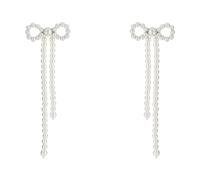 Self Portrait, ,Accessories ,Donna ,Bianco ,ONE SIZE Orecchini Fiocco con Perle