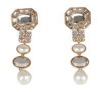 Self Portrait, ,Accessories ,Donna ,Giallo ,ONE SIZE Crystal Pearl Tiered Earrings