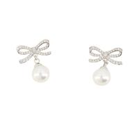 Self Portrait, ,Accessories ,Donna ,Grigio ,ONE SIZE Bow Pearl Earrings
