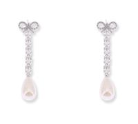 Self Portrait, ,Accessories ,Donna ,Grigio ,ONE SIZE Orecchini Pendenti con Fiocco di Cristallo