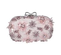 Self Portrait, ,Bags ,Donna ,Rosa ,ONE SIZE Pochette da Sera con Cristalli Floreali in Raso