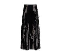 Self-Portrait Black Polyester Midi Skirt - 10