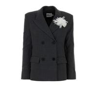 Self Portrait - Blazer Oversize in Twill Grigio Grafite - - Jackets - Donna - Grigio - M