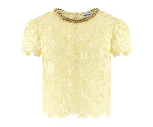 Self Portrait, ,Blouses & Shirts ,Donna ,Giallo ,L Lace Top