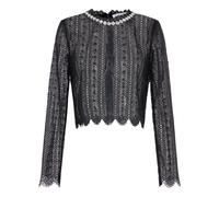 Self Portrait, ,Blouses & Shirts ,Donna ,Nero ,S Top in Organza e Pizzo