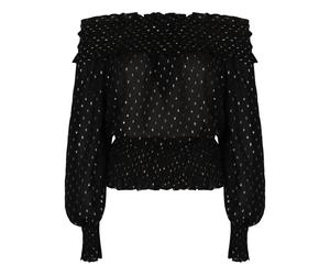 Self Portrait, ,Blouses & Shirts ,Donna ,Nero ,S Top Off-Shoulder in chiffon