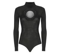 Self Portrait - Body Nero con Dettagli in Pizzo e Collo Alto - - Tops - Donna - Nero - S