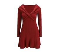 Self-Portrait Bordeaux Viscose Casual Dress - S