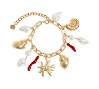 Self Portrait - Bracciale con Charms Corallo e Perle - - Accessories - Donna - Giallo - ONE SIZE