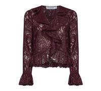Self Portrait - Camicetta con volant e scollo a V 102T - - Blouses & Shirts - Donna - Rosso - S
