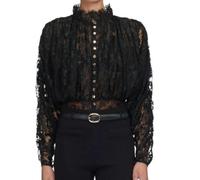 Self Portrait - Camicia in Cotone - - Blouses & Shirts - Donna - Nero - S