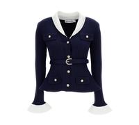 Self Portrait - Cardigan in maglia a coste - - Knitwear - Donna - Blu - L