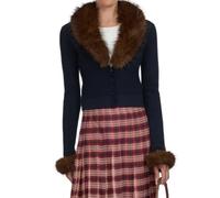 Self Portrait - Cardigan in Maglia - - Knitwear - Donna - Blu - M