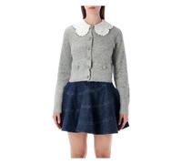 Self Portrait - Cardigan Romantic Collar - - Knitwear - Donna - Grigio - L