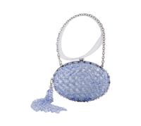 Self Portrait - Clutch con Catena di Cristalli Ovale - - Bags - Donna - Viola - ONE SIZE