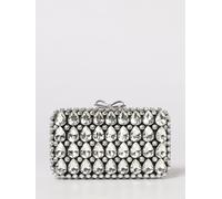 SELF-PORTRAIT Clutch in raso con strass OS Nero