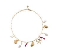 Self Portrait - Collana con ciondoli di corallo e perle - - Accessories - Donna - Giallo - ONE SIZE