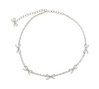 Self Portrait - Collana Fiocco di Cristallo - - Accessories - Donna - Grigio - ONE SIZE
