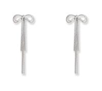 Self Portrait - Crystal Bow Earrings - - Accessories - Donna - Grigio - ONE SIZE