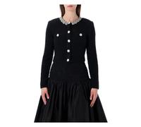 Self Portrait - Crystal Button Cardigan - - Knitwear - Donna - Nero - M