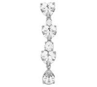 Self Portrait - Crystal Heart Tiered Earrings - - Accessories - Donna - Grigio - ONE SIZE
