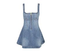 Self Portrait - Denim Flared Logo Mini Dress - - Dresses - Donna - Blu - S