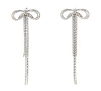 Self Portrait - Double Crystal Bow Earrings - - Accessories - Donna - Grigio - ONE SIZE