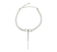 Self Portrait - Double Crystal Bow Necklace - - Accessories - Donna - Grigio - ONE SIZE