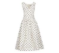 Self Portrait, ,Dresses ,Donna ,Beige ,2XS Abito Midi in Cotone a Pois
