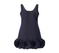 Self Portrait, ,Dresses ,Donna ,Blu ,M Mini Abito in Denim con Fiori 3D