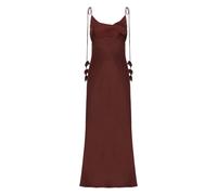 Self Portrait, ,Dresses ,Donna ,Marrone ,M Rs26 Abito Midi in Raso con Fiori
