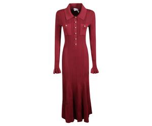 Self Portrait, ,Dresses ,Donna ,Viola ,S Abito Midi in Maglia a Costine