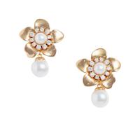 Self Portrait - Flower Pearl Earrings - - Accessories - Donna - Giallo - ONE SIZE