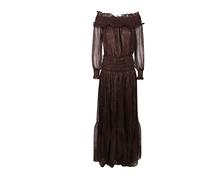 Self Portrait - Georgette Long Dress - - Dresses - Donna - Marrone - 2XS