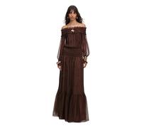 Self Portrait - Georgette Off-Shoulder Maxi Dress - - Dresses - Donna - Marrone - XS