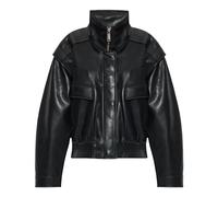 Self Portrait - Giacca Bomber in Ecopelle con Collo Mao - - Jackets - Donna - Nero - 2XS