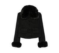 Self Portrait - Giacca con Bordi in Ecopelliccia - - Jackets - Donna - Nero - XS