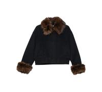 Self Portrait - Giacca in Lana con Bordi in Pelliccia - - Jackets - Donna - Nero - S