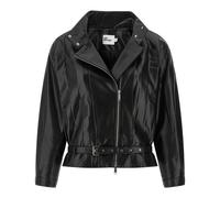 Self Portrait - Giacca in Pelle con Cintura - - Jackets - Donna - Nero - S
