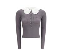 Self-Portrait Gray Viscose Shirt - S