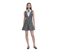 Self Portrait - Herringbone Lace Bib Mini Dress - - Dresses - Donna - Grigio - M
