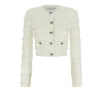 Self Portrait, ,Jackets ,Donna ,Bianco ,M Cardigan Pointelle Diamante