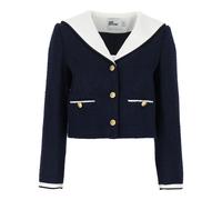 Self Portrait, ,Jackets ,Donna ,Blu ,S 'Navy Boucle Contrast Collar' blazer
