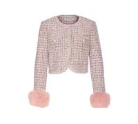 Self Portrait, ,Jackets ,Donna ,Rosa ,M Giacca Tweed Rosa con Cristalli