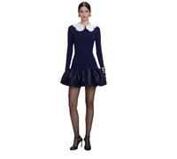 Self Portrait - Knit Taffeta Mini Dress - - Dresses - Donna - Blu - M
